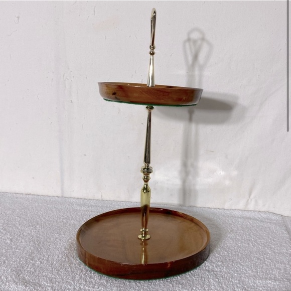 Vintage Hand Crafted In Sydney By The Sea Myrtlewood Two Tier Serving Tray - Picture 3 of 14